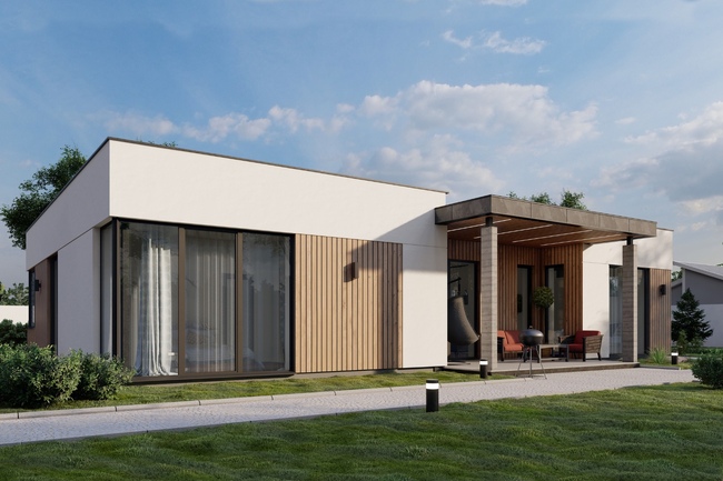Удобная и функциональная терраса Flat House